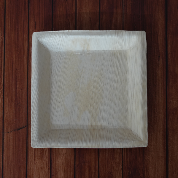 7-Inch Quadra Square Areca Palm Leaf Plate