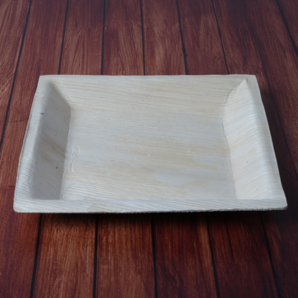 7-Inch Quadra Square Areca Palm Leaf Plate - Image 2