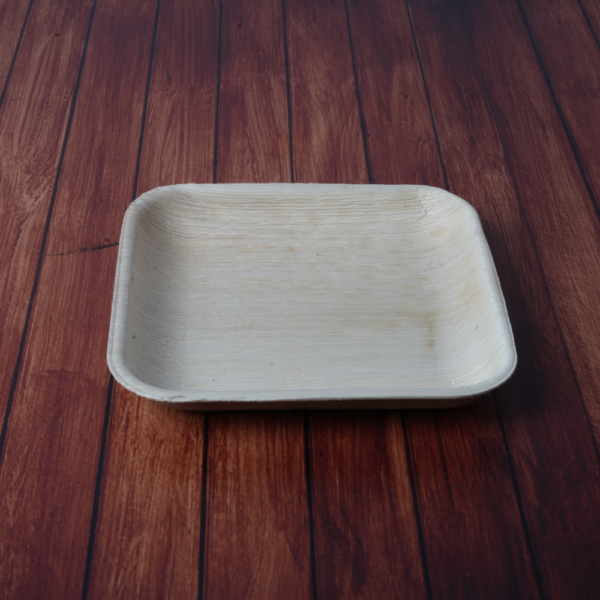 6 -Inch Square Areca Palm Leaf Plates - Image 3